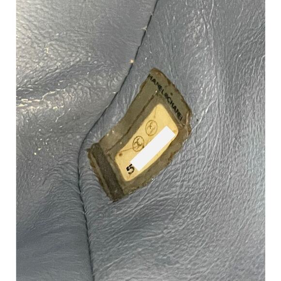 CHANEL Sky Blue Fabric Chain Shoulder Bag A-A9674 - Picture 9 of 11